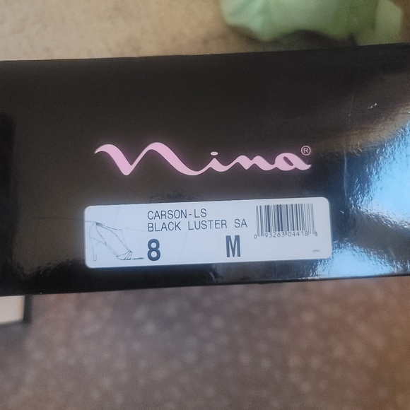 Nina- Carson-LS Black Luster Heel 8M - Picture 7 of 11